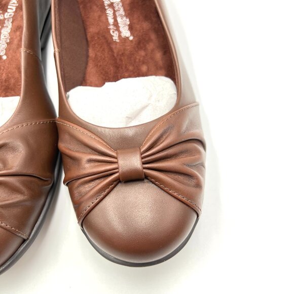 6.5 W 6.5 WIDE WIDTH Walking Cradles Brown Leather Flats Shoes - Picture 5 of 13